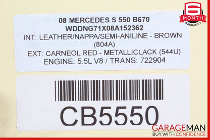 07-13 Mercedes W221 S550 S63 AMG Rear Right or Left Recline Seat Track Frame OEM