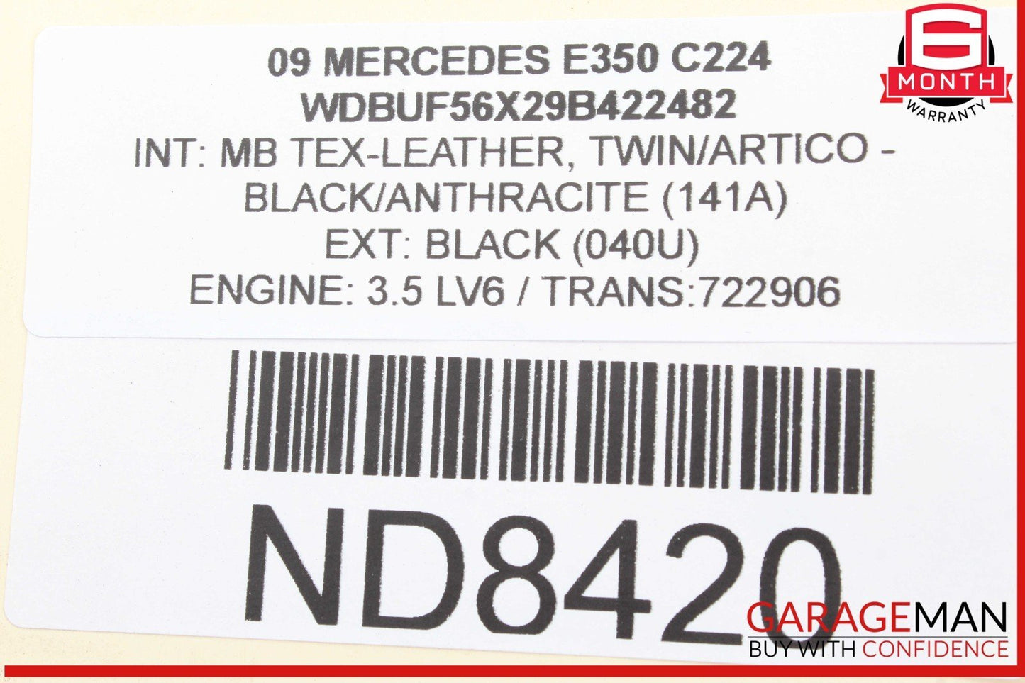 07-09 Mercedes W211 E350 Front Right Side Headlight Head Light Lamp Halogen OEM