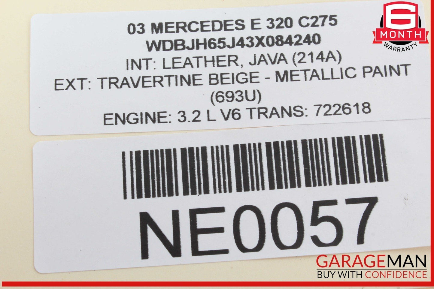 96-02 Mercedes W210 E320 Front Right Passenger Side Window Regulator OEM