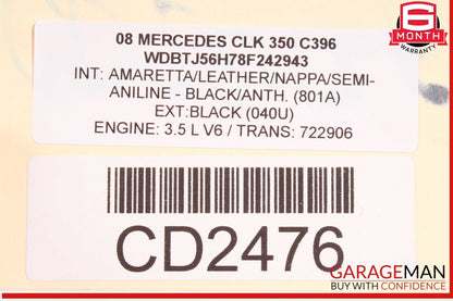 03-09 Mercedes W209 CLK350 CLK500 Front Right or Left Lower Seat Cushion OEM