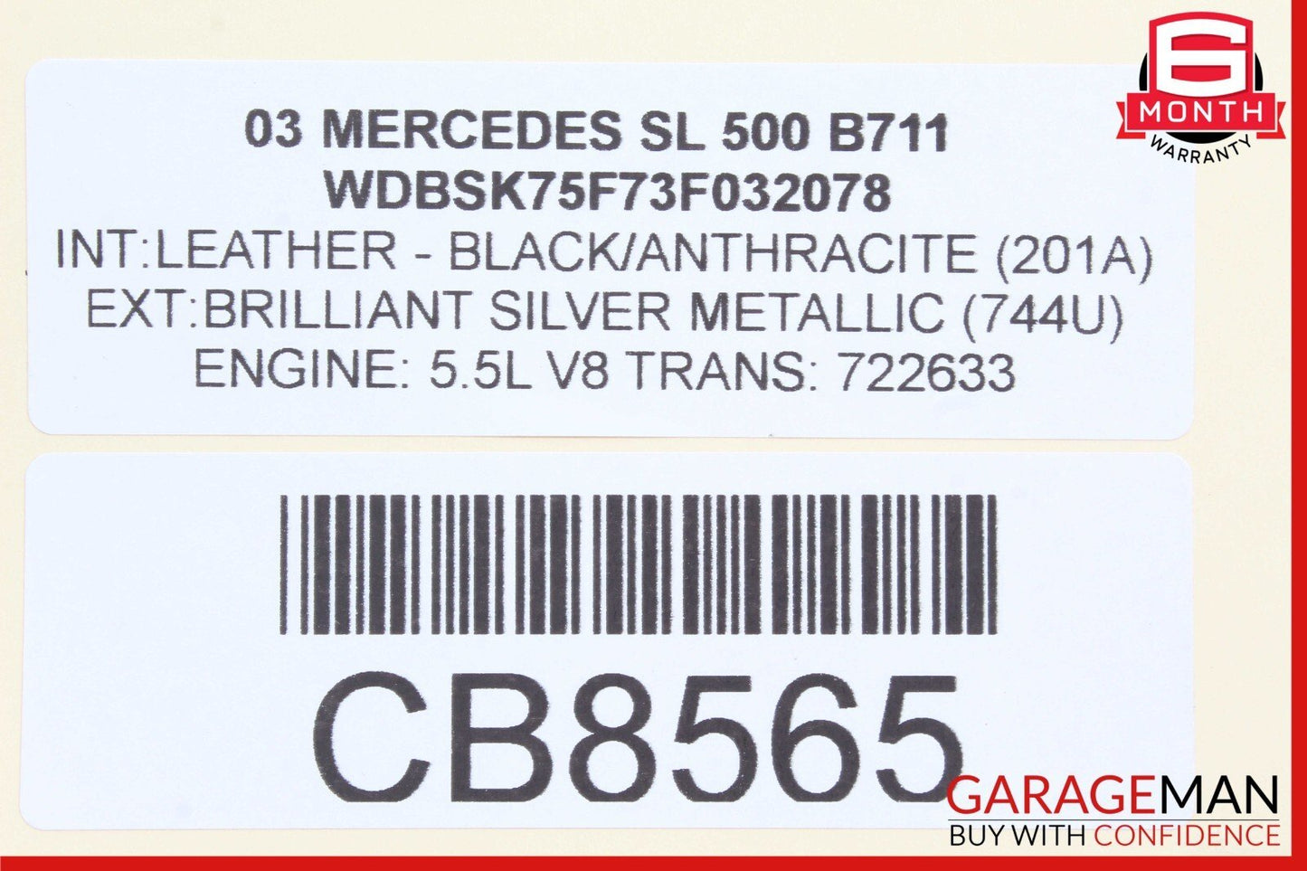 03-06 Mercedes R230 SL500 SL55 AMG Oxygen O2 Sensor Lambda Set of 2 0015407617