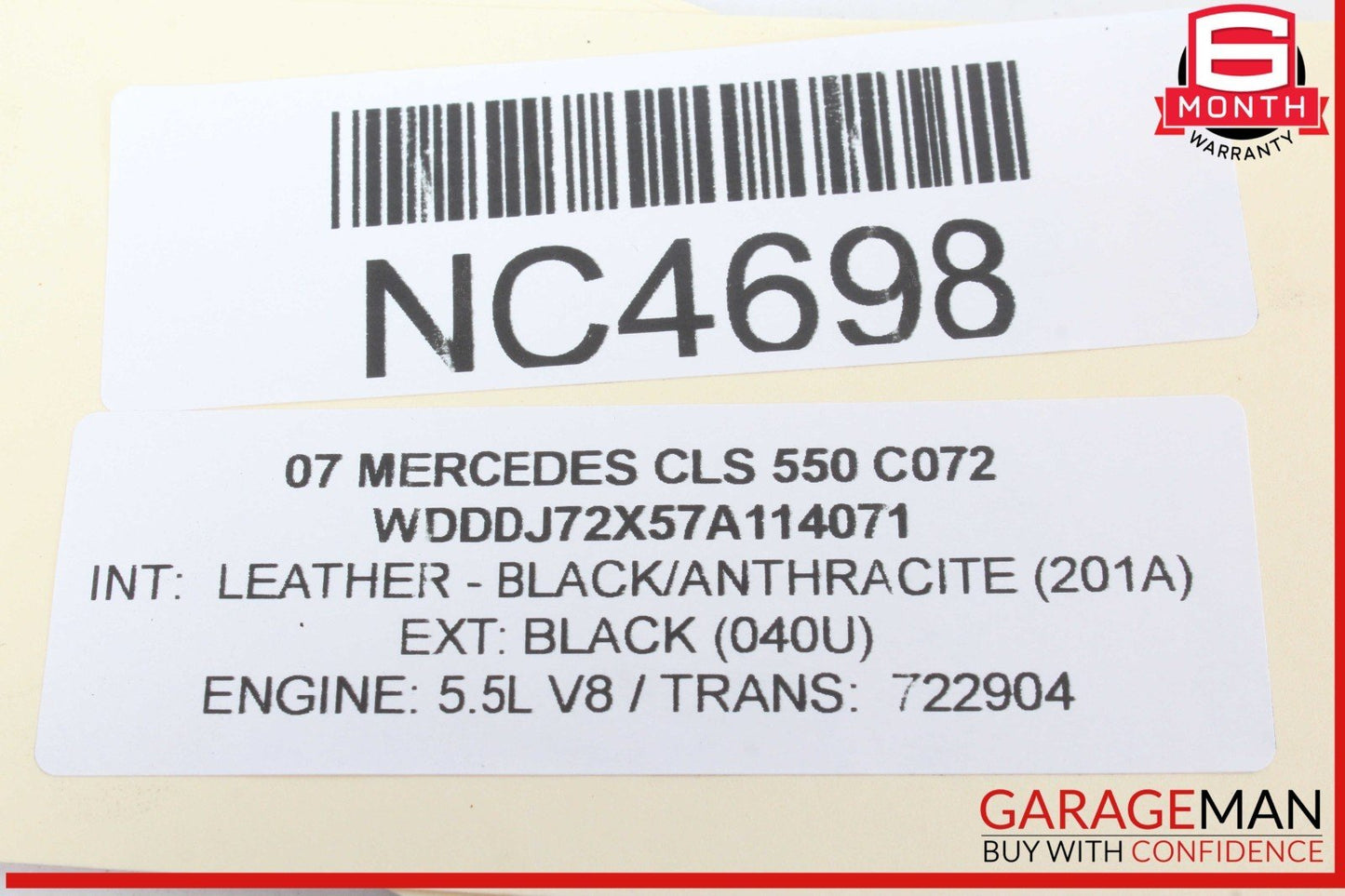 06-09 Mercedes W219 CLS550 E550 4 Spoke Steering Wheel Black OEM