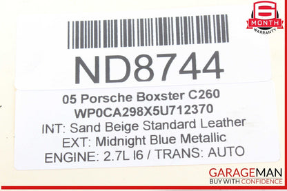 05-08 Porsche Boxster 987 Rear Engine Crossmember Cradle 98633107109 OEM
