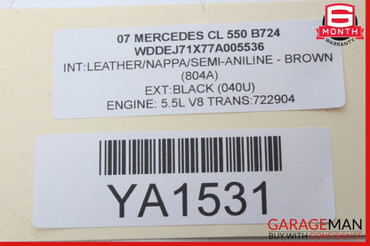 07-09 Mercedes W216 CL550 Center Console Multi Function Switch Controller Assy