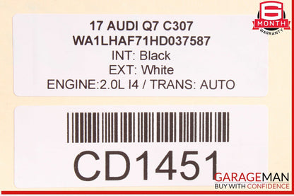 17-19 Audi Q7 2.0L Automatic Transmission Assembly AWD OEM 68k