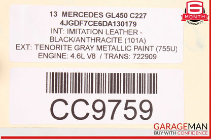 12-19 Mercedes X166 GL450 GL550 Panoramic Sunroof Frame Assembly OEM