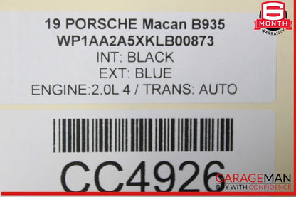15-24 Porsche Macan 95B Front Right Passenger Side Door Shell Blue OEM