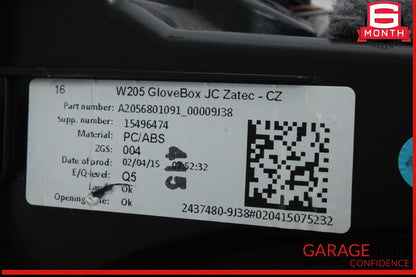 15-20 Mercedes W205 C300 C400 Dashboard Glove Box Compartment Tray Black OEM