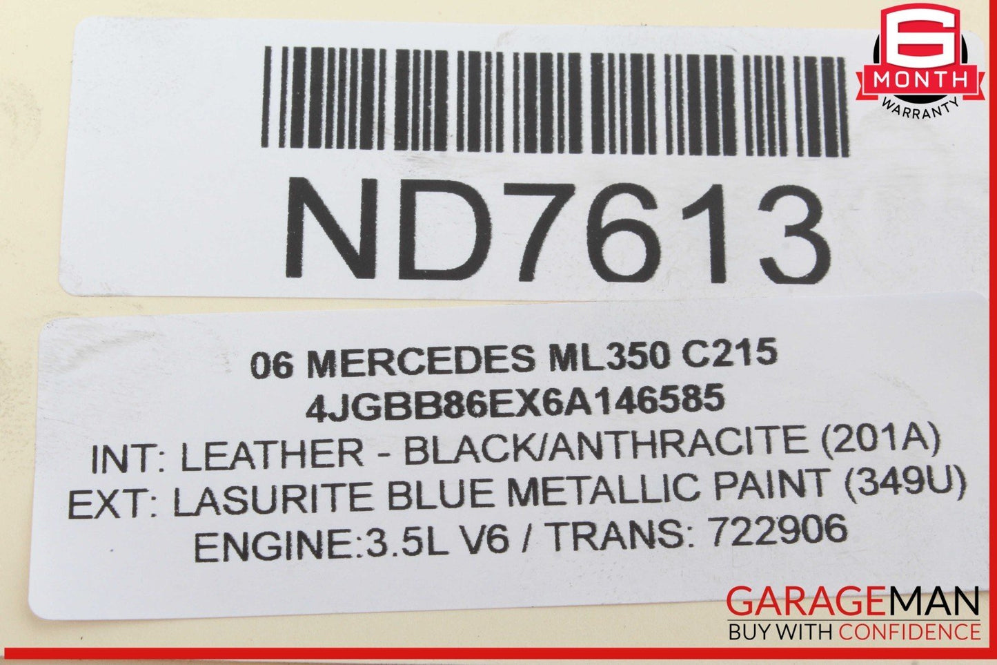 05-12 Mercedes W164 ML350 E350 SLK300 Fuel Injector Rail w/ Fuel Injectors OEM