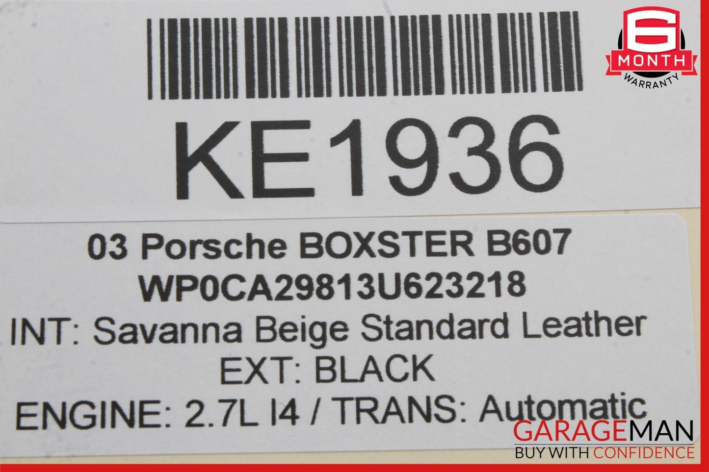 97-04 Porsche Boxster 986 Front Right Side Dash Glove Box Compartment Assy Beige