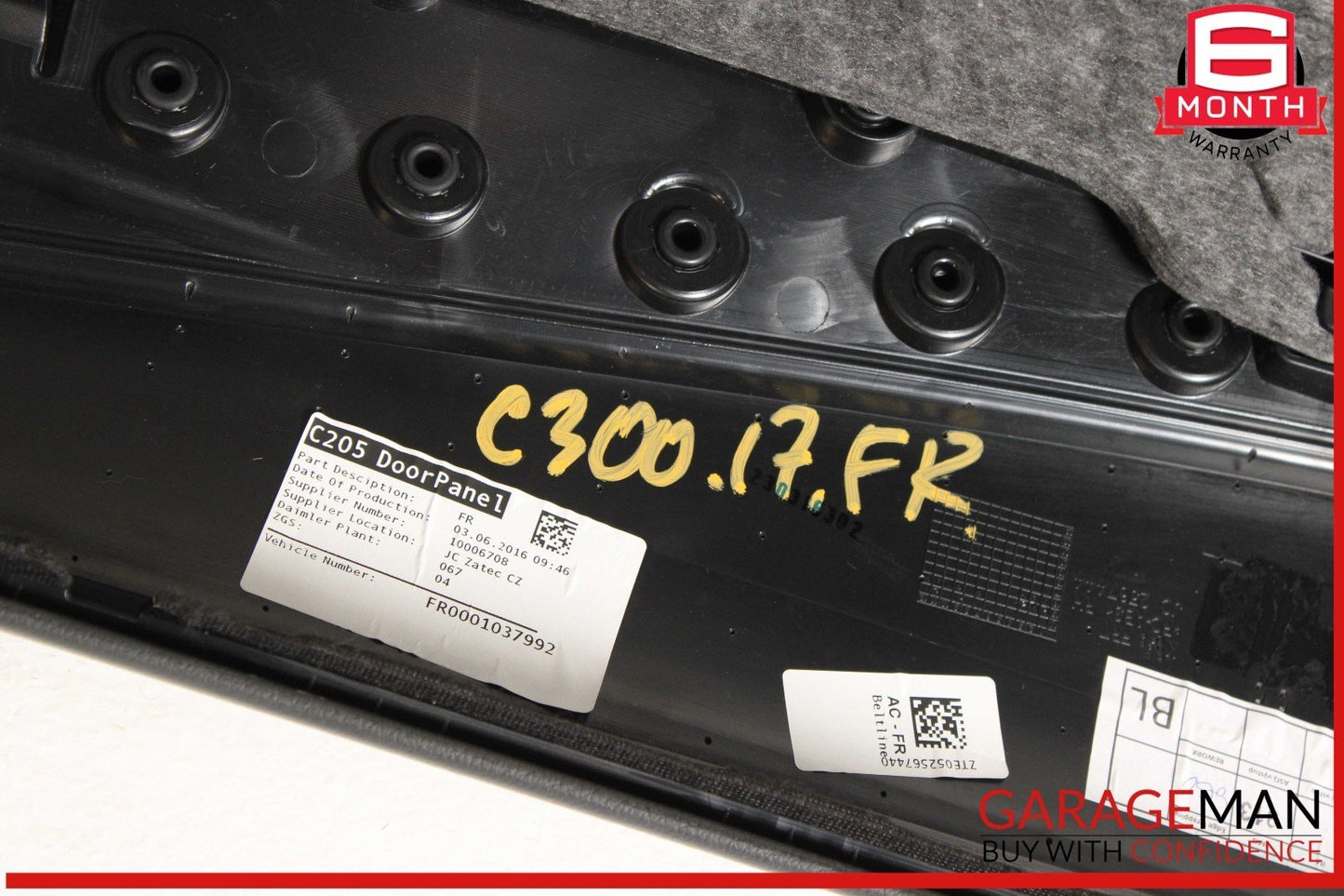17-21 Mercedes W205 C300 C63 AMG Coupe Front Right Side Interior Door Panel OEM