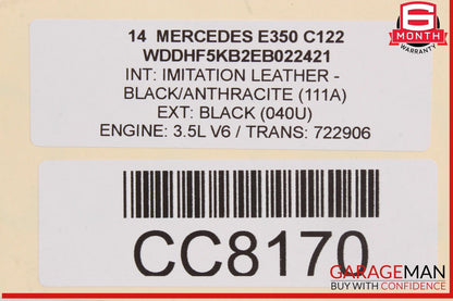14-16 Mercedes W212 E350 E550 Front Left Side Interior Door Panel Trim Assembly