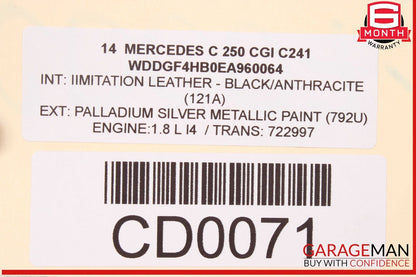 08-17 Mercedes W204 C250 E350 Front Sub Frame Subframe Engine Crossmember RWD