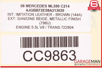 06-11 Mercedes W164 ML550 ML320 Front Hood Bonnet Panel Cover Assembly OEM