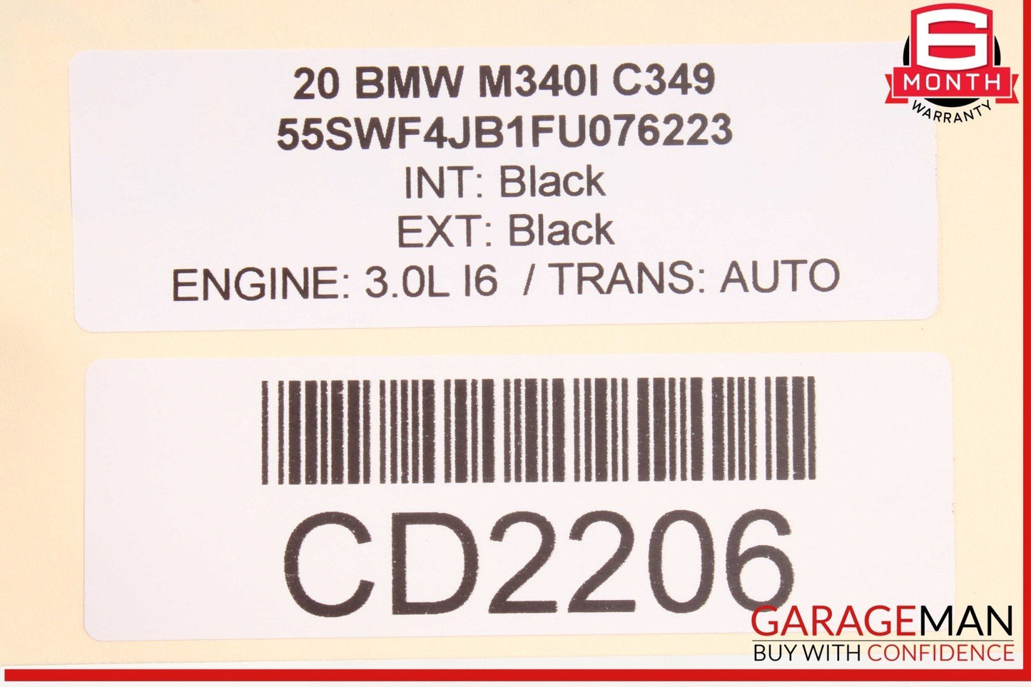 19-24 BMW M340i G20 Front Right Upper Bottom Seat Cushion OEM