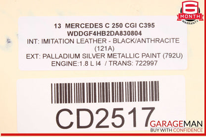 08-14 Mercedes W204 C250 C300 Front Left Driver Side Fender Panel Red OEM
