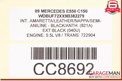07-09 Mercedes W211 E350 Front Right or Left Top Upper Seat Cushion Black OEM