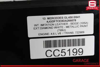 13-16 Mercedes X166 GL450 GL550 Rear Third Row Pano Panoramic Sunroof Glass OEM