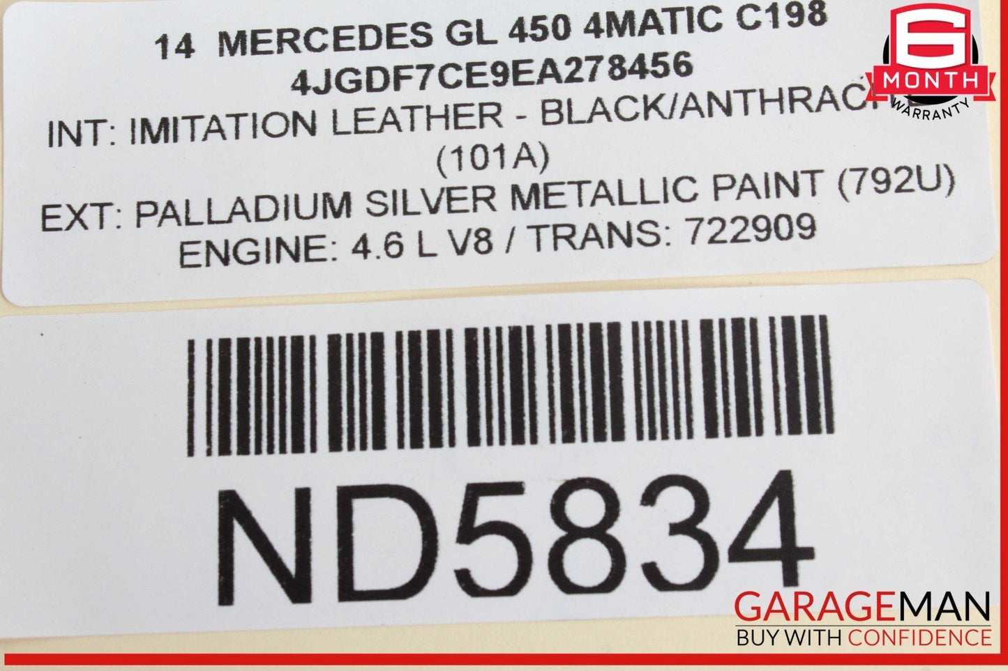13-16 Mercedes X166 GL450 4MATIC Front Reinforcement Bar Lower Radiator Support
