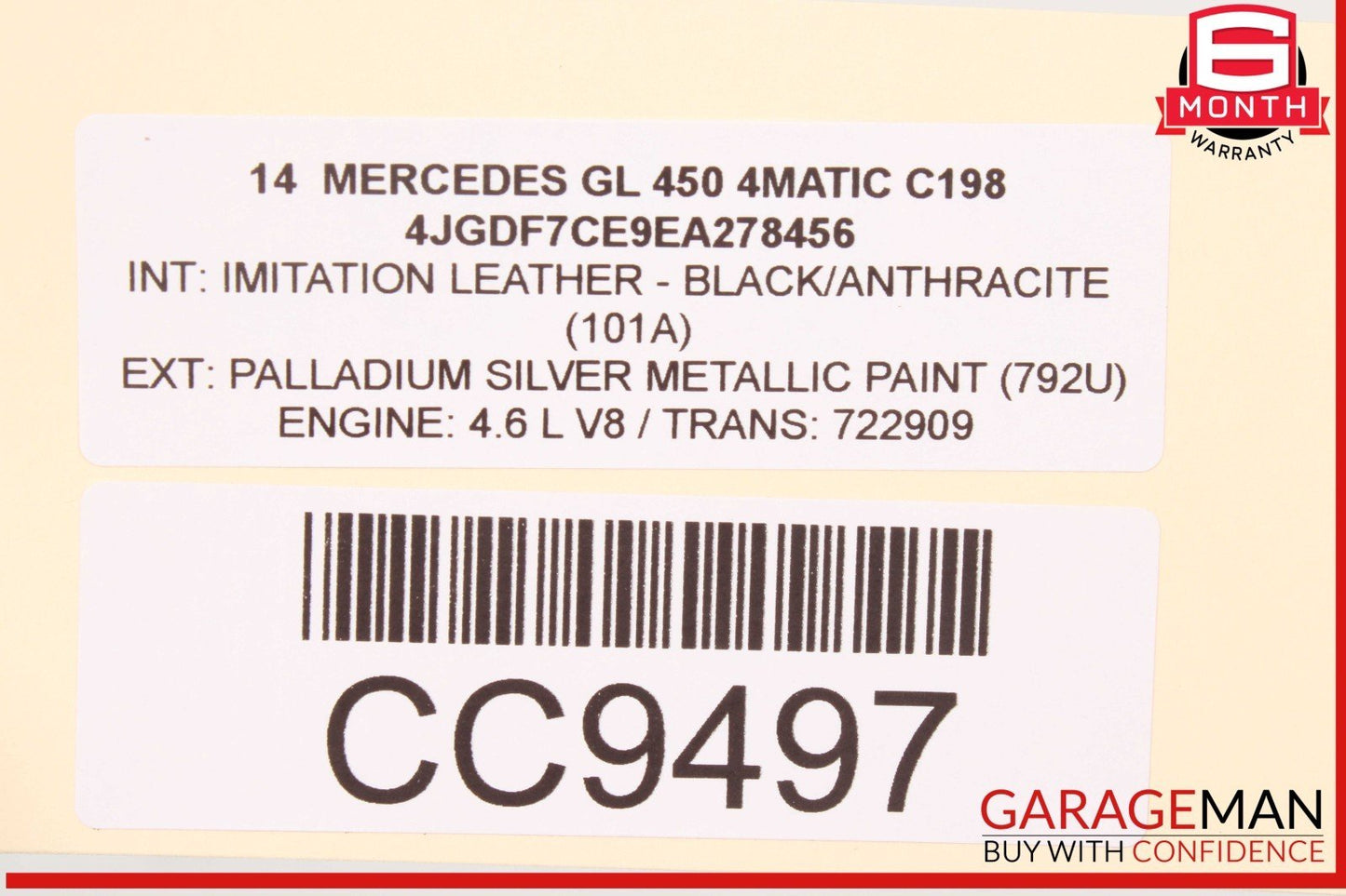 13-19 Mercedes X166 GL450 GLS550 Seat Cushion Top Upper Front Left Side OEM