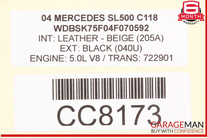 03-06 Mercedes R230 SL500 SL55 AMG Front Right Interior Door Panel Beige OEM