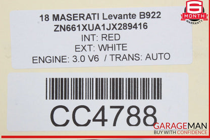 17-22 Maserati Levante M161 Rear Left Cushion Top Upper OEM