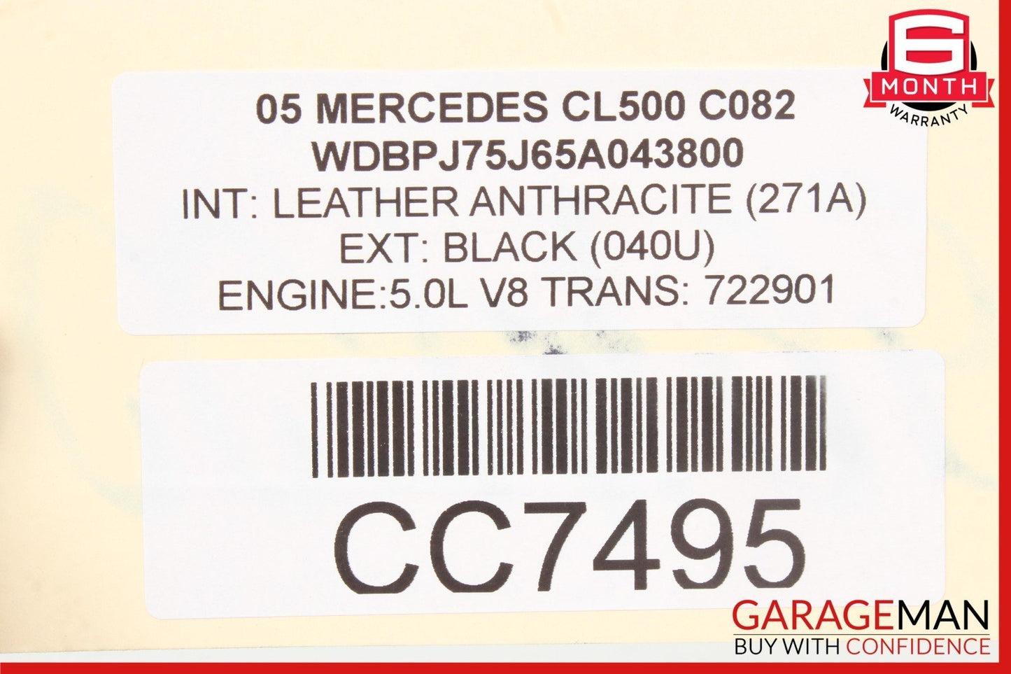 00-06 Mercedes W215 CL500 Front Engine Subframe Crossmember Cross Member Bar OEM
