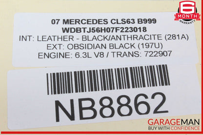 06-11 Mercedes W219 CLS63 AMG Rear Center Console Storage Armrest Compartment