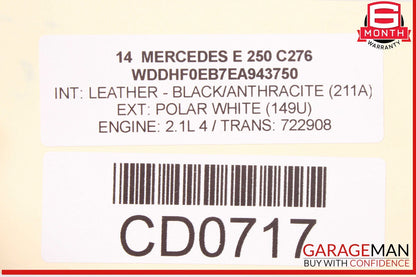 14-16 Mercedes W212 E250 Bluetec DIESEL 2.1L Complete Engine Motor Block Assy