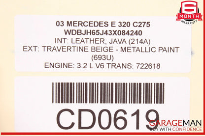 98-02 Mercedes W210 E320 Wagon Rear 3rd Third Row Top Upper Seat Cushion OEM