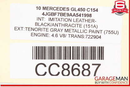 07-12 Mercedes X164 GL450 GL550 Front Right Side Bottom Lower Seat Cushion OEM