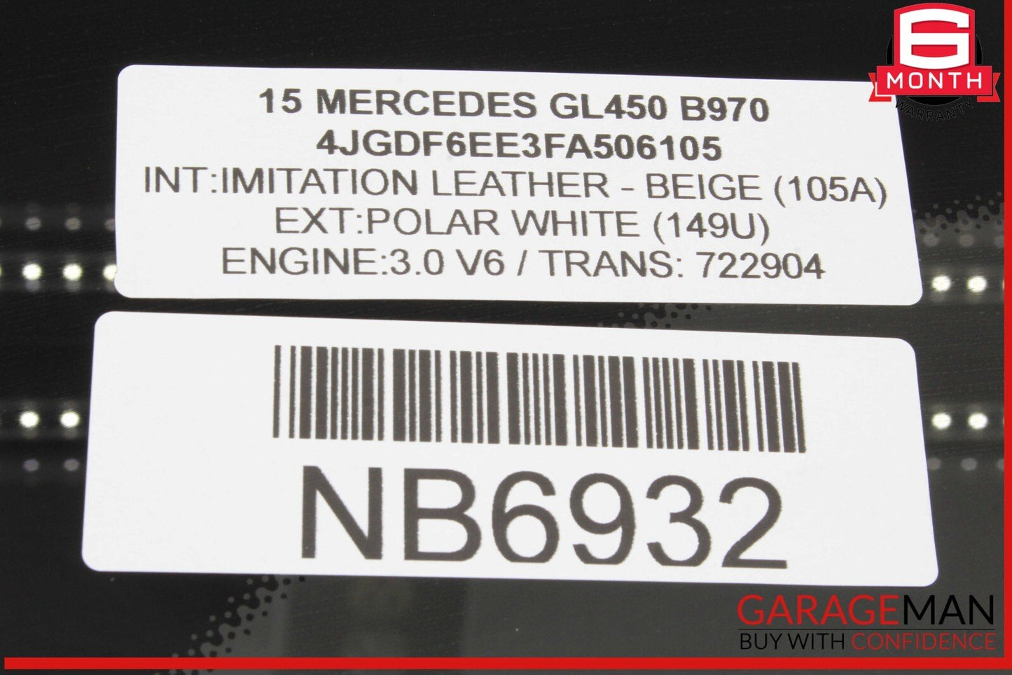 13-19 Mercedes X166 GL450 GLS550 Rear Right Side Quarter Window Glass OEM
