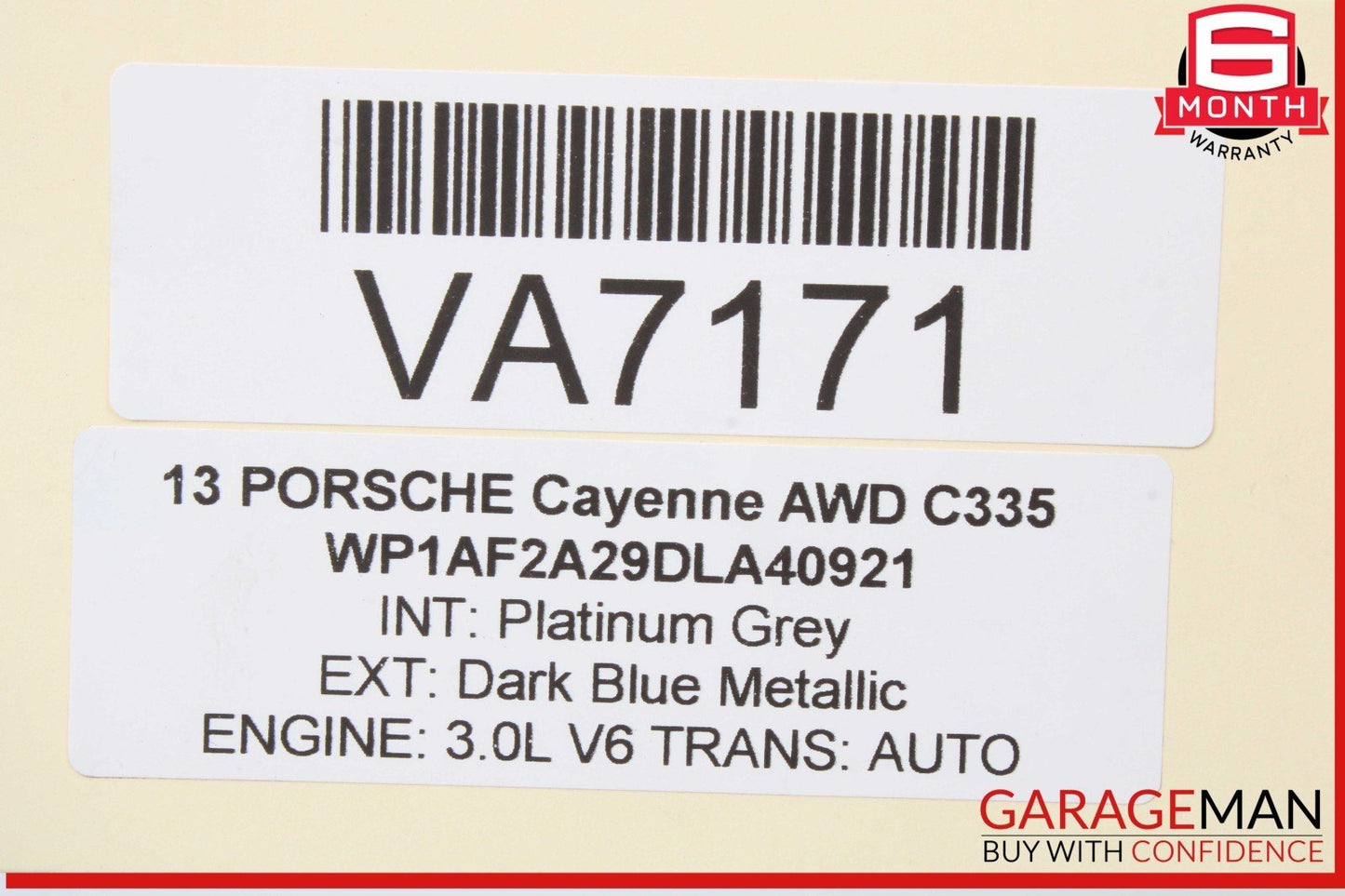 12-14 Porsche Cayenne 958 AWD Trunk Lid Molding Trim Spoiler Wing w/ Light OEM