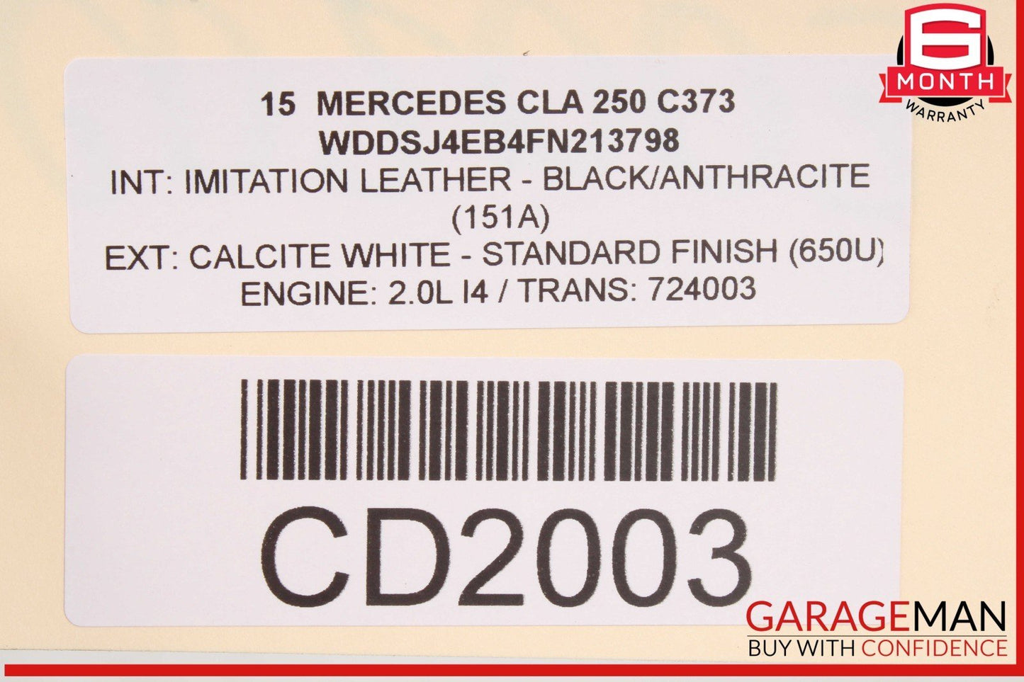 14-19 Mercedes W117 CLA250 CLA180 Rear Trunk Lid Deck Shell Panel OEM