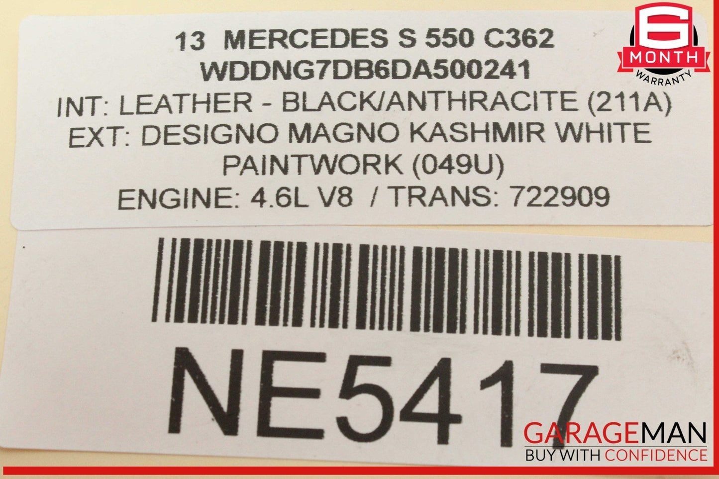 11-20 Mercedes W221 S550 E550 M278 Right Turbocharger Air Intake Duct Tube OEM