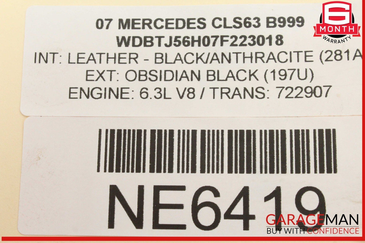 07-15 Mercedes W219 CLS63 E63 SL63 AMG 6.3L Engine Right Intake Camshaft OEM