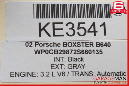 00-04 Porsche Boxster 986 Center Console Batwing Trim Panel Compartment Assy