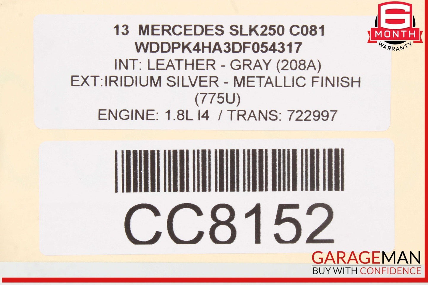 12-16 Mercedes R172 SLK250 SLK300 Front Right Lower Bottom Seat Cushion OEM