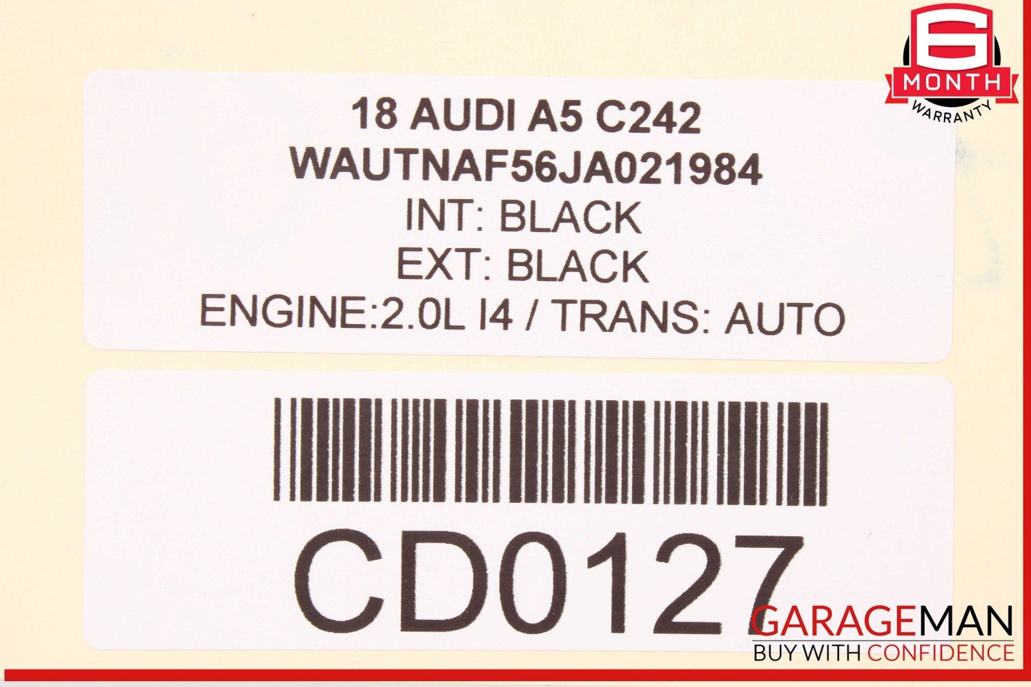 18-24 Audi A5 Front Right Lower Seat Bottom Cushion OEM