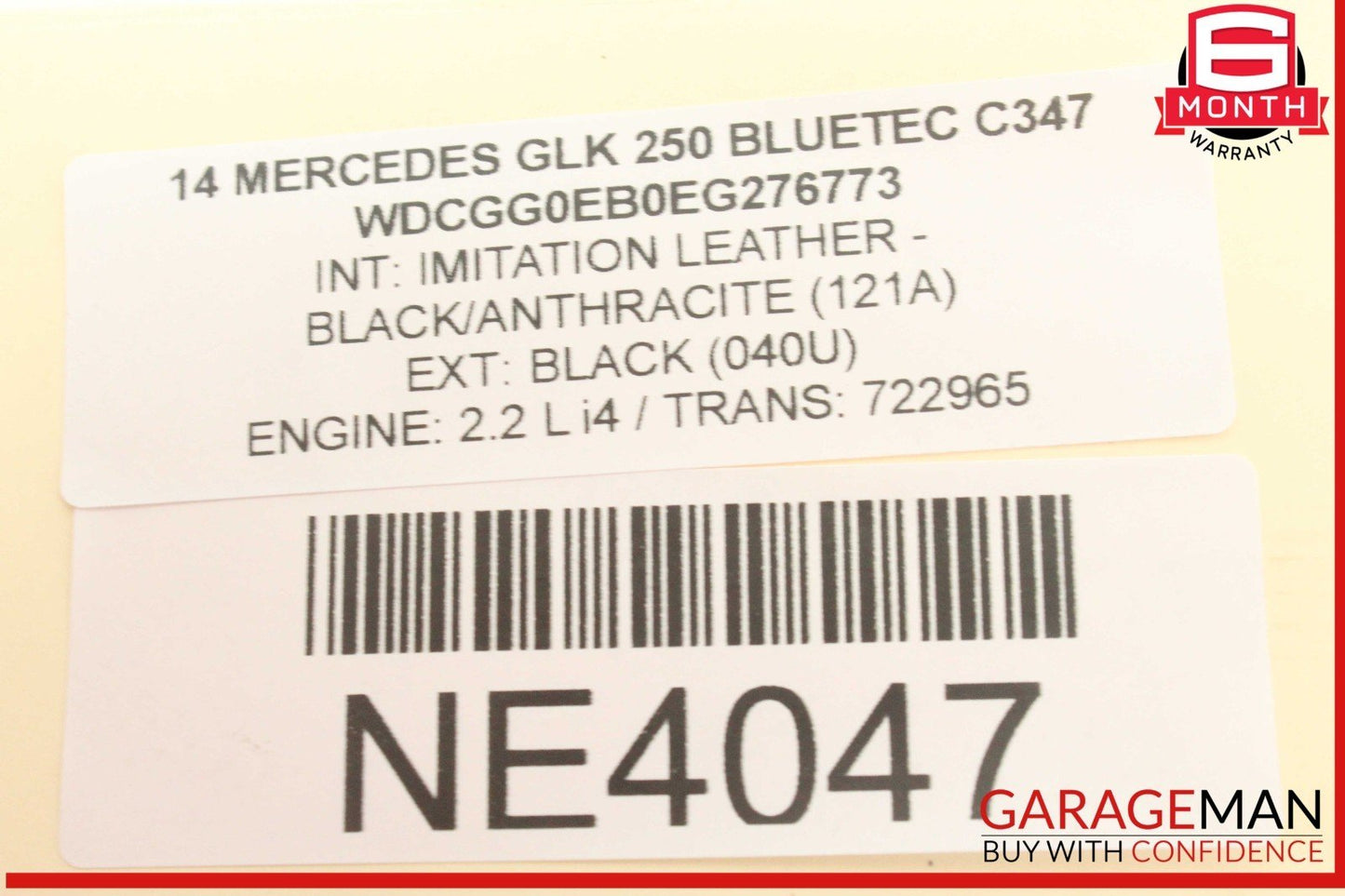 10-15 Mercedes X204 GLK250 Bluetec Upper Radiator Core Support Bar 2046200172