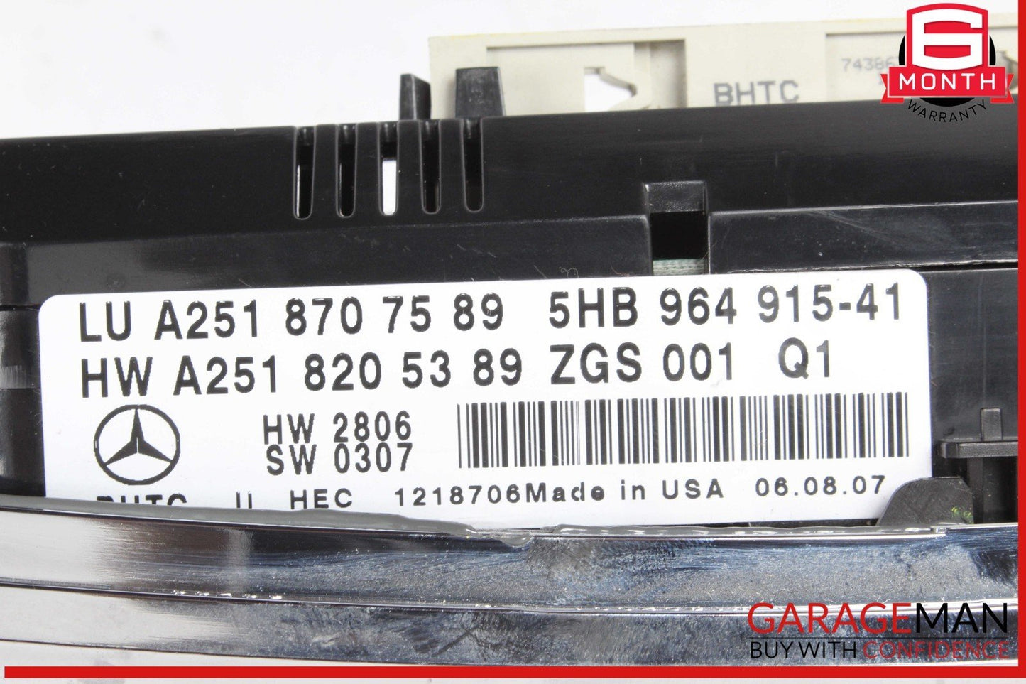 06-10 Mercedes W164 ML550 ML350 A/C Heater Climate Temperature Control Switch