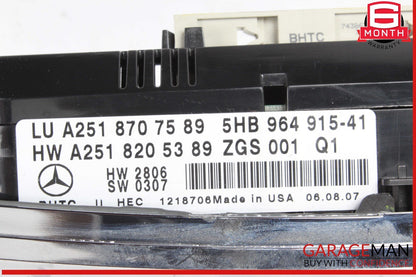 06-10 Mercedes W164 ML550 ML350 A/C Heater Climate Temperature Control Switch