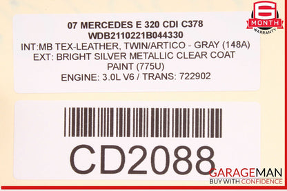 04-06 Mercedes W211 E320 E350 Front Right Bottom Lower Seat Cushion OEM
