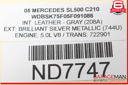 03-12 Mercedes R230 SL500 SL55 AMG Upper Radiator Support Frame 2306201931 OEM