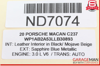 19-20 Porsche Macan 95B Speedometer Instrument Cluster Gauge 95B920901JB OEM