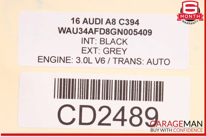 11-18 Audi A8 Quattro Front Left Driver Side Top Upper Seat Cushion Black OEM