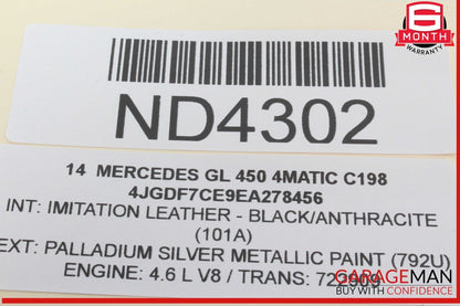 13-16 Mercedes X166 GL450 4MATIC Rear Right Side Inner Tail Light Lamp OEM