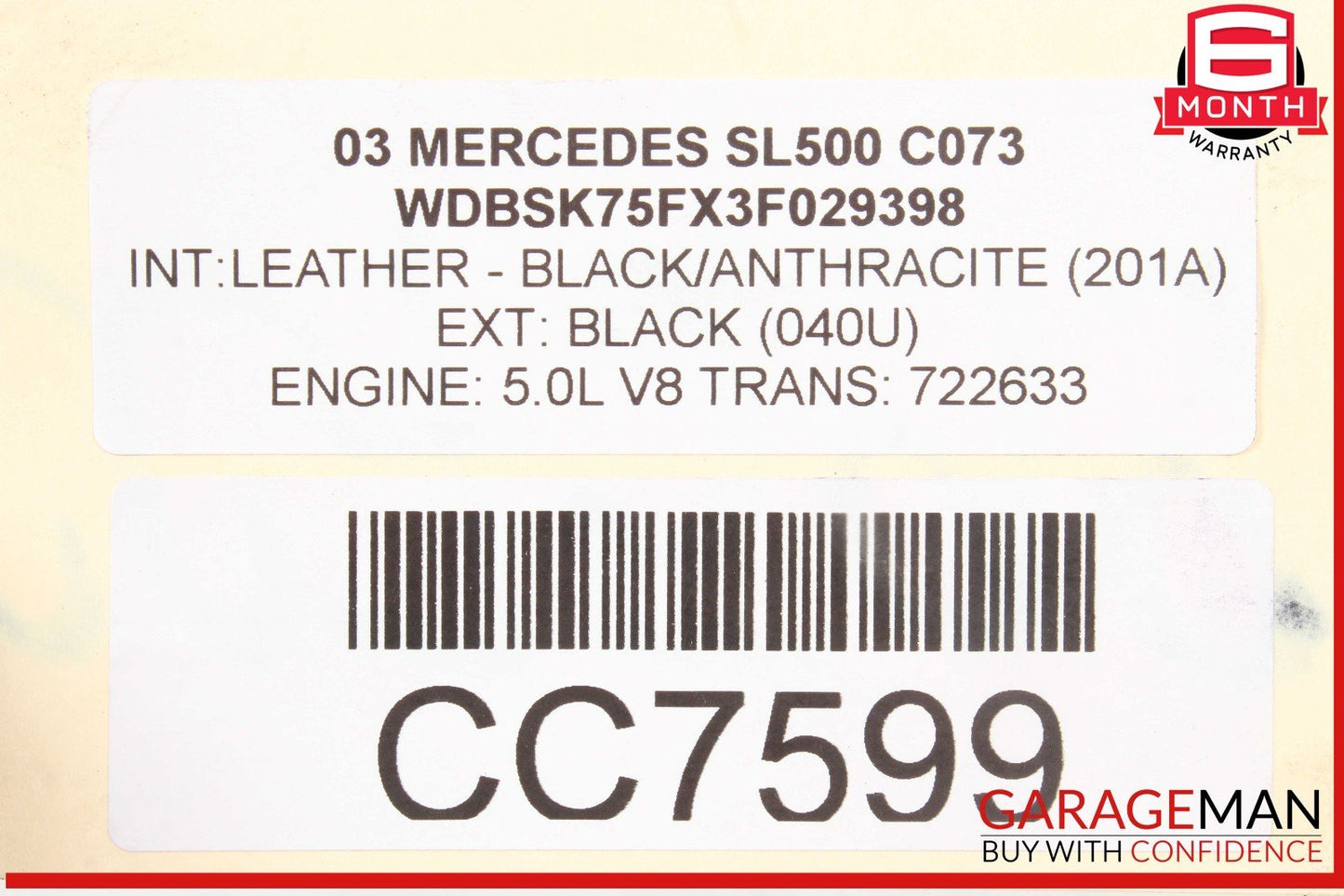 Mercedes R230 SL500 S500 RWD 5G Automatic Transmission Assembly 722.633 124k