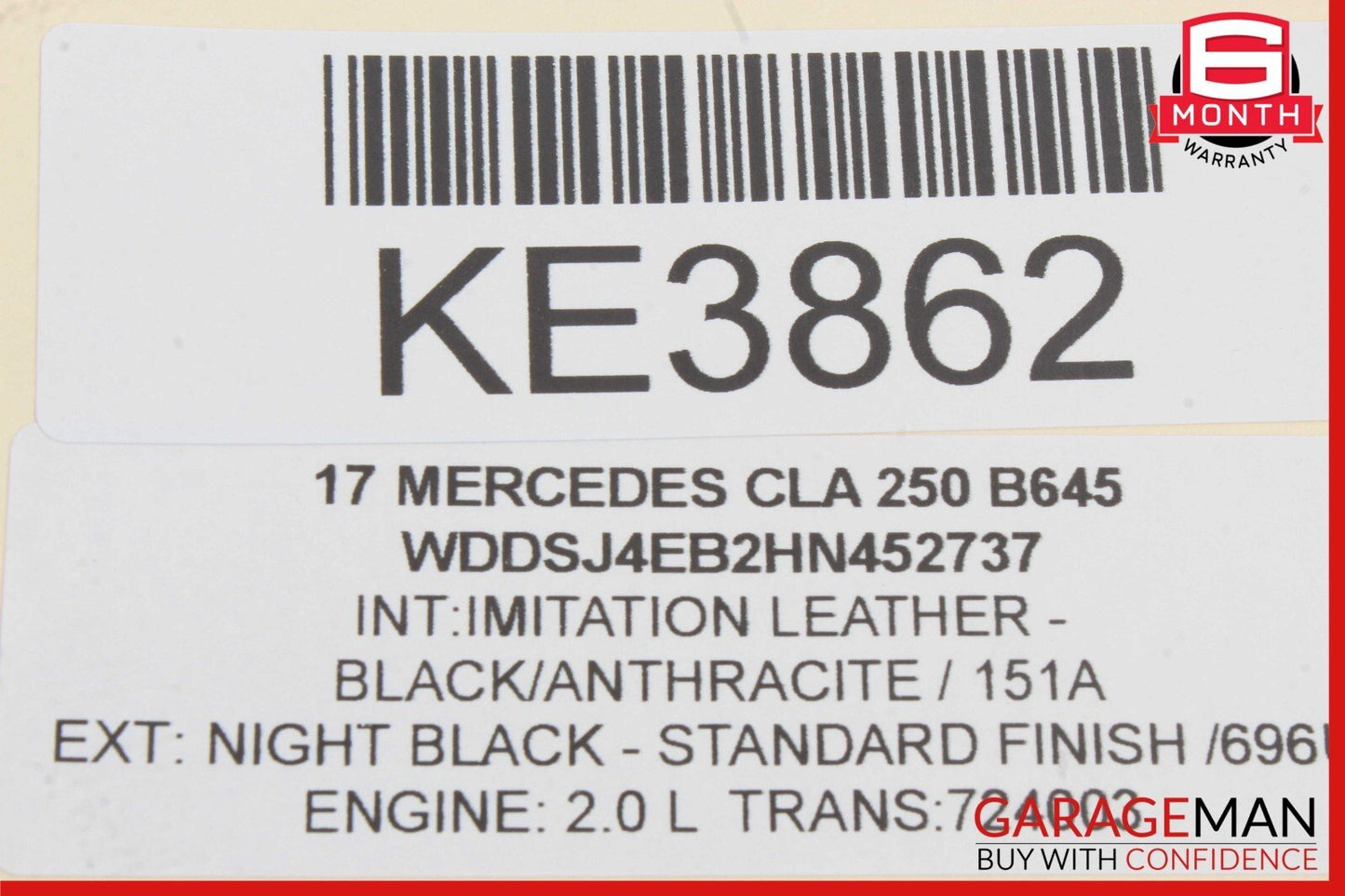14-18 Mercedes W117 CLA250 Rear Left Interior Door Trim Panel Cover Assembly OEM