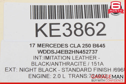 14-18 Mercedes W117 CLA250 Rear Left Interior Door Trim Panel Cover Assembly OEM
